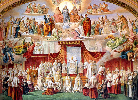 Cuadro conmemorativo de la proclamación del dogma de la Inmaculada Concepción.